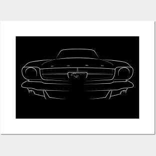 1965 Ford Mustang - front stencil, white Posters and Art